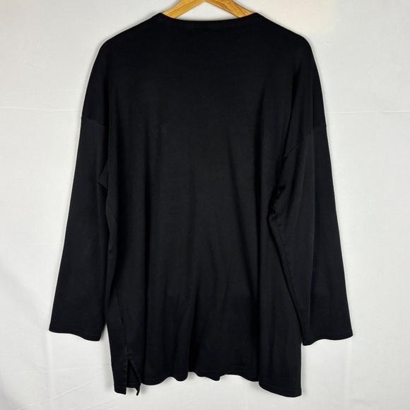Pure Jill Women Simply Supima Long sleeve Top Tunic Shirt Sz XL Scoop Neck Black - Picture 3 of 9